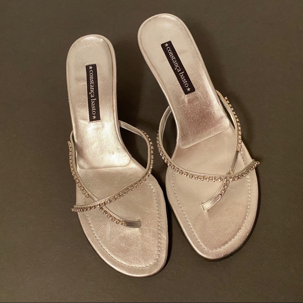 CONSTANCA BASTO SHOES SILVER BLING SANDALS 40 10